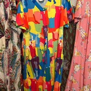 Vibrant Multicolor Abstract Dress
